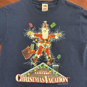 Vintage CHRISTMAS VACATION Movie Clark Griswold Blue Heavy Tee Medium